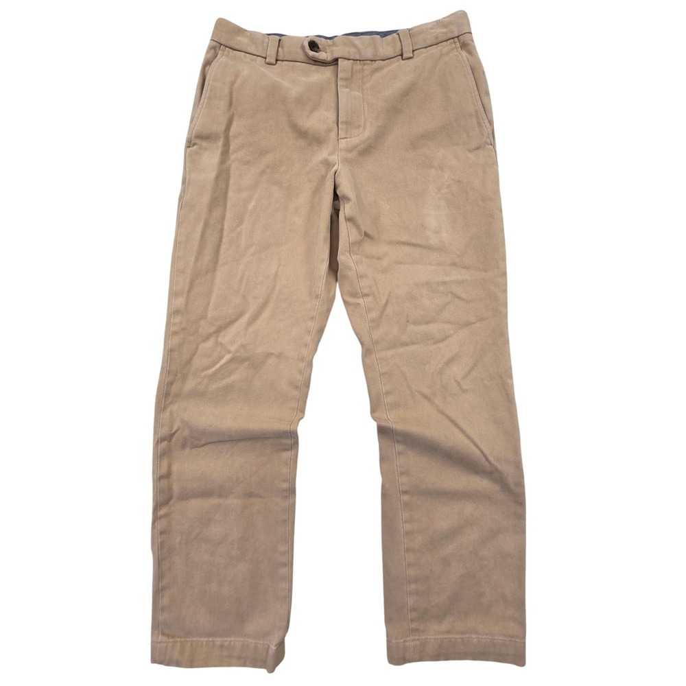 Brooks Brothers Milano Pants Mens 32x30 Tan Slim Fit Chino Khaki Cotton Trousers